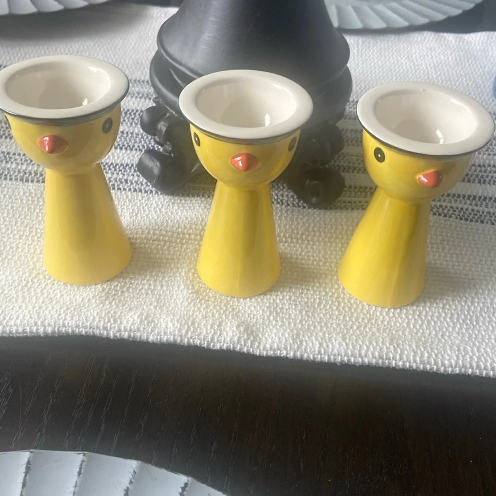 Rare Vintage 1980s IKEA Memphis Style Egg Cups 3 Pieces.